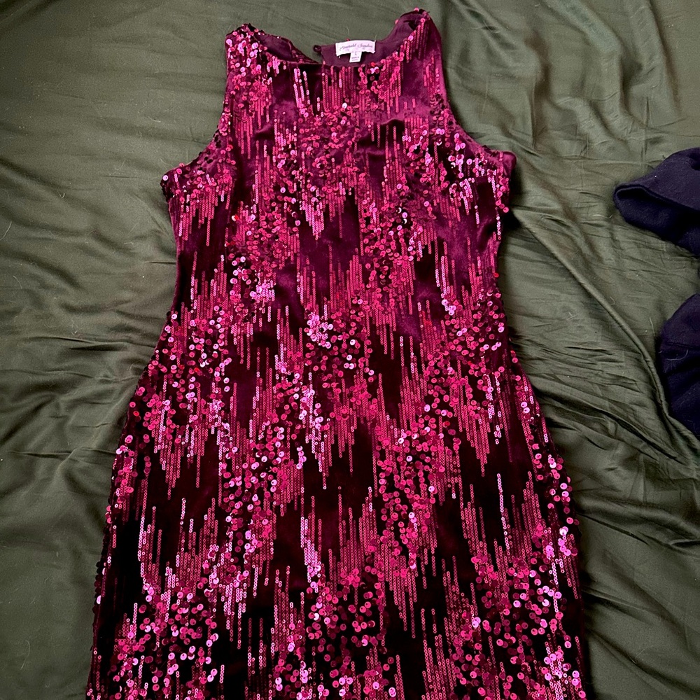 SOLD Maroon Sequin Dress Size XL